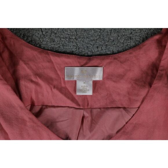 Rachel Parcell Dress Medium Pink Mauve Button Down Linen Blend Midi - Picture 5 of 8